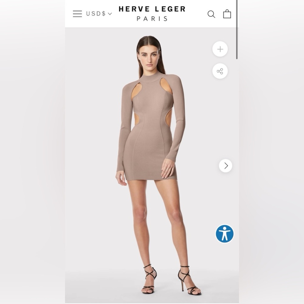 Herve Leger Paris Ottoman Mini Dress